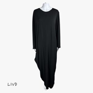 LIVD Women's Glam Parachute Side Maxi Dress in Black Size 2X Statement Piece